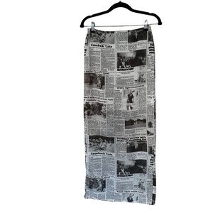 Princess Polly Newspaper Print Maxi Skirt | US 4 (AU/UK 8)
